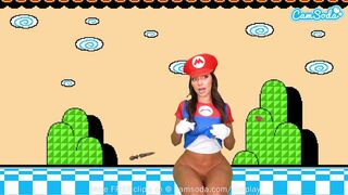 Sisi Rose hatalmas valagú cosplayje super mario makerben pina squirt órással