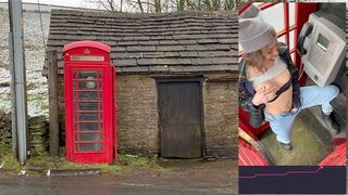 Könyörtelen élvezés közterületen piros telefonfülkében lush távvezérelt rezgővel az angol vidéken