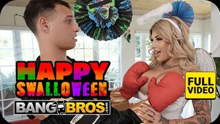 BANGBROS Hálózat Szexy Milfje Vadul Cumizza Mostohafia Gigantikus Farkát Halloween Előtt